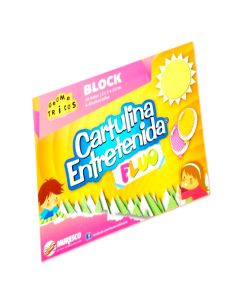 BLOCK DE CARTULINA ENTRETENIDA FLÚO X 20 UNI.